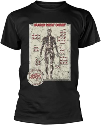 kouxi Rive Cattle Decapitation 'Human Meat Chart' T-Shirt(Medium)