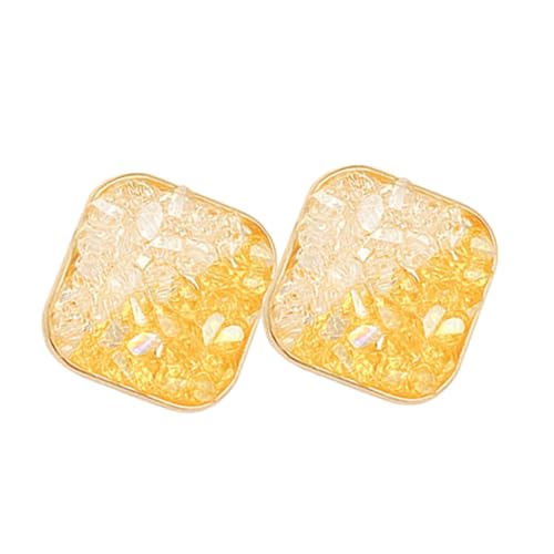 BESPORTBLE 1 Par De Aretes Geométricos Dorados Para Mujer Aretes Para Niña Aretes Geométricos Aretes Para Niña Aretes Para Oreja Aretes De Plástico Amarillo