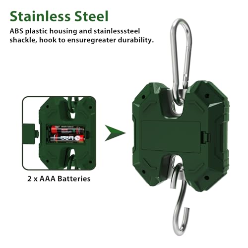 GRAM PRES Balance numérique suspendue 660 lb/300 kg, mini balance portable, balance de chasse au cerf, balance numérique avec crochet pour la ferme, le poisson, la viande, le gibier, l'extérieur – vue 3