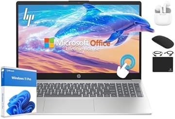 Touchscreen Laptop 2025 Flagship 15.6" HD, Lifetime Office 2024, 16GB RAM, 1TB Storage (500GB SSD + 500GB Ext), 6-Core Intel i3 Processor, Wi-Fi, Camera, Long Battery, HubxcelAccessory, Win 11 Pro