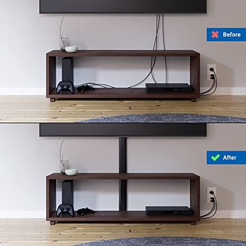 deleyCON Universal Cable Channel Tidy with an Innovative Folding Mechanism Made from Aluminium - Length 2.36" Inch Width 2.36" Inch Height 0.79" Inch - Black