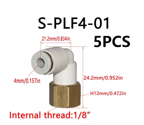 Accesorios neumáticos M5 a 1/2 hilos hembra KQ2LF04-02 para tubo de manguera de aire de 5 piezas 3