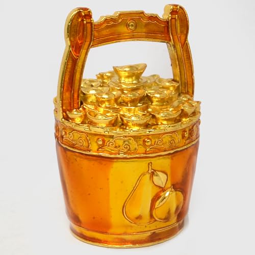 Juanxian Feng Shui Decorating Figurine Yellow “TAI KAT TAI LEY” Buckets Of Gold & Good Fortune LuckyFengshui Gift Attract Wealth Bring Good Luck - Image 4