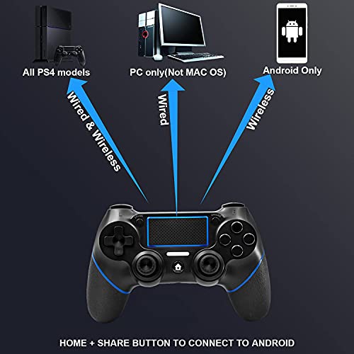 Anivia PS4 Wireless Controller, C200 Gamepad DualShock 4 Console for Playstation 4 Touch Panel Joypad with Dual Vibration Game Remote Control Joystick - Thumbnail 5