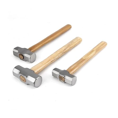 Aqxyedc Martillo de trineo con mango de madera de alta resistencia, 1 Uds., martillo octogonal de acero forjado, cabeza cuadrada, martillo grande, martillo de mampostería, 2LB, 3LB, 4LB wanglan (Size