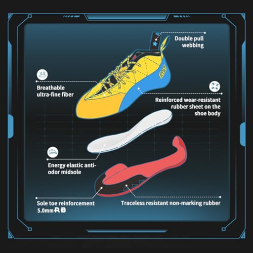 Professional Climbing Shoes Advanced Downturn for Sport Climbing Bouldering | Asymmetric Toe Box & High Sensitivity‌4