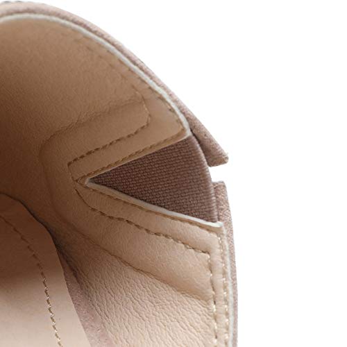 Mackin J 327-1 Women's Pointed Toe Mules Slip On Rhinestones Slides Dress Flats(7, Beige) #TOP3