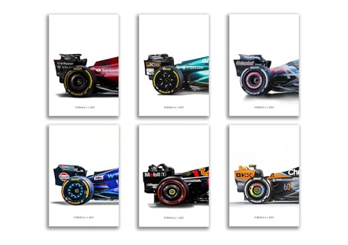 CSLGQGV Car Posters Classical Supercar Prints Vintage Racing Car Canvas Painting For Boys Room Pictures Wall Decor Living Room Aesthetics Bedroom Office (Unframed,8×10inch,6pcs)