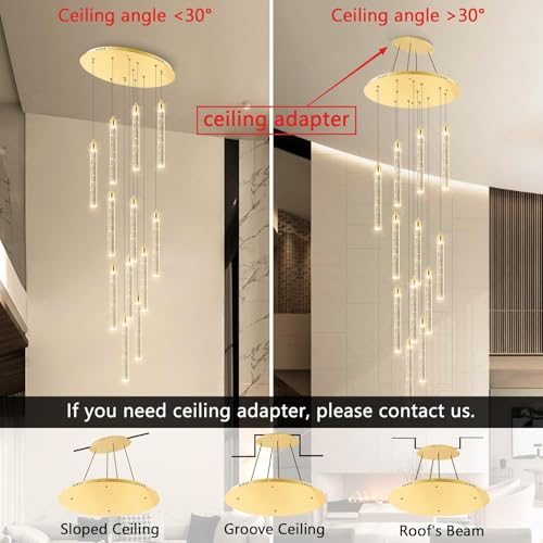 Lustre à 12 lumières LED dimmable pour entrée et salon chic
