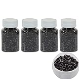 4000 Pcs Silicone Lined Micro Rings Beads 5mm Hair Extentions Beads for I Tip Hair Extensions (Dark Brown)