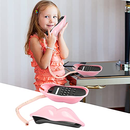 Teléfono Fijo de Escritorio con Forma de Labios Color Rosa miniatura 5
