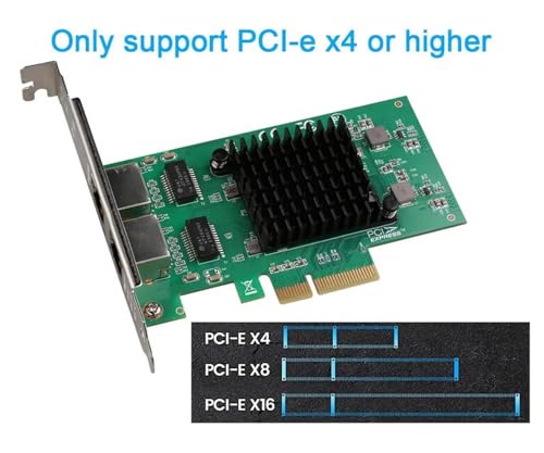 Image of 2.5Gbps Dual Port PCIe Network Card - Intel I225-V Chipset, 2-Port 2.5GBASE-T RJ45 Ethernet LAN Adapter, PCI Express x4 (x1 Compatible), Internal NIC for Gaming & Workstation