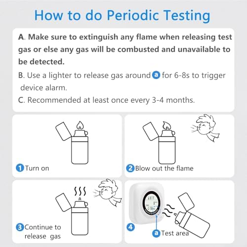 Leakbee Natural Gas Detector, Y302 Pro 3 in 1 Plug-In Monitor Fuel Gas Leak Detector (Display Gas, Temperature and Humidity) for LPG, LPG, Methane, Kitchen, Gas Detector