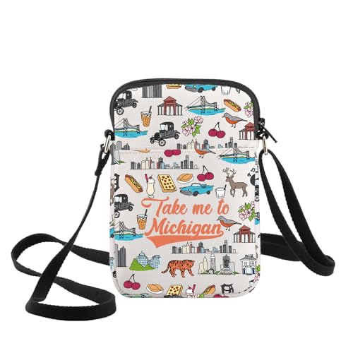 WZMPA Michigan State Vacation Crossbody Bag Michigan Souvenirs Gift Take Me To Michigan Shoulder Bag City Travel Merchandise