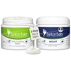 Bunion Balm Cream 2 Step Kit, Cooling Foot Care for Bunions, 3oz Jars | Natural Hallux Valgus Cream with Arnica and Menthol, Soothing Massage Moisturizer for Sore Bunions and Tired Feet
