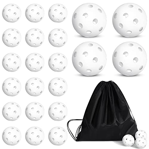 Jecery 24 Pcs Plastic Practice Baseballs White Lightweight Training Balls Plastic Hollow Softballs...