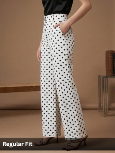 Image of GRECIILOOKS Boho Printed Wide Leg Palazzo Pants for Women, Flowing High Waist Rayon Trousers for Beach, Vacation, Lounge, and Summer Style