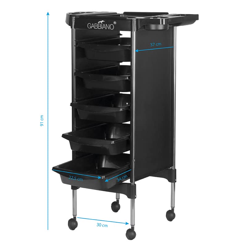 ACTIVESHOP Gabbiano fx11-5 Chariot de coiffure noir