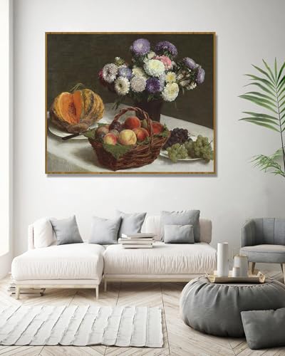 Tableaux Henri Fantin Latour nature morte impression sur toile 30x36cm