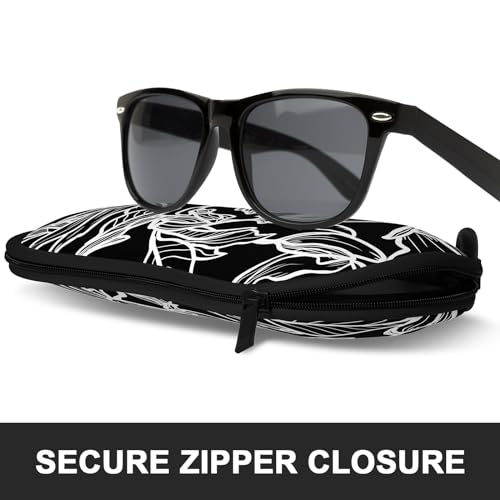 Image of Sunglasses Soft Case, Ultra Light Portable Neoprene Zipper Glasses Case for Men Women