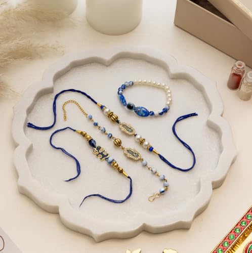 Image of Premium Handmade Designer Rakhi Set for Brother and Bhabhi Adjustable Couple Rakhi with Roli Chawal & Nariyal