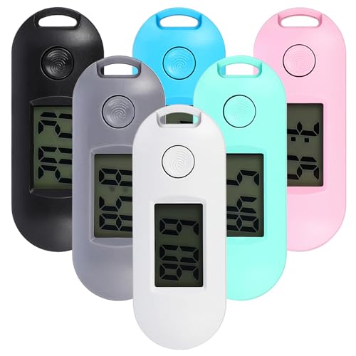 JOINPAYA Lot de 6 Montres Numériques Silencieuses pour Étudiants Montres de Poche LED Portables Porte-Clés Couleurs Variées Écran LCD Haute Luminosité Format Compact pour Examens et