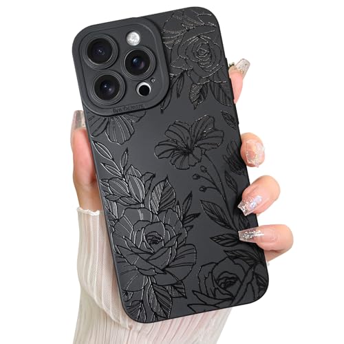 LSL Case for iPhone 14 Pro Max Black Floral Flower Pattern Print Design Soft TPU Full Camera Lens Anti-Drop Anti-Scratch Shockproof Protective Slim Cover for Women Girls LSL Case for iPhone 14 Pro Max Black Floral Flower Pattern Print Design Soft TPU Full Camera Lens Anti-Drop Anti-Scratch Shockproof Protective Slim Cover for Women Girls