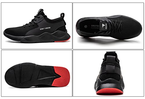 Image of Black Safety Shoes Mens Safety Trainers Womens Steel Toe Cap Trainers Work Boots Lightweight Breathable Industrial Sneakers