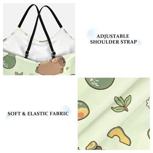 Image of Girls One Piece Swimsuits Capybara with Cute Strawberry Cute Swimwear Bathing Suits 3-10T