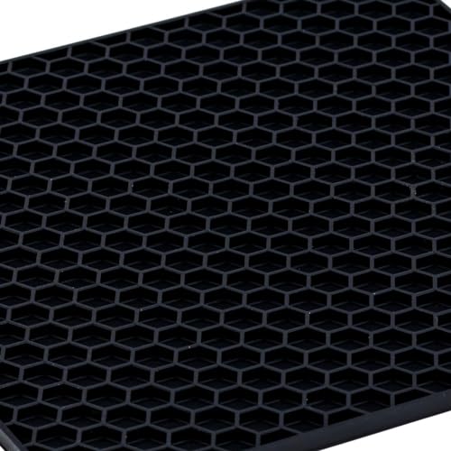 Kit 4 Descanso Panela Quadrado Em Silicone Preto 17 Cm Weck