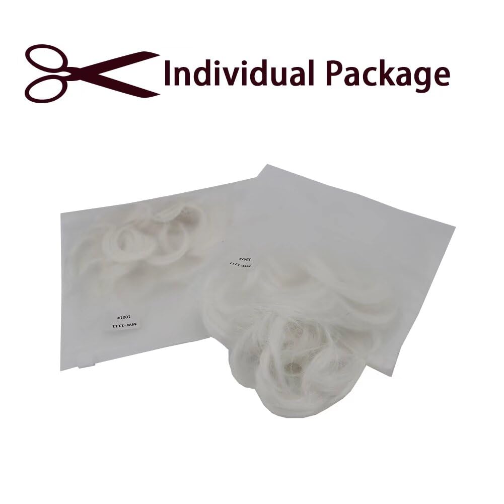 LaLuLoLi White Color Messy Hair Bun Synthetic Hairpiece Elastic Donut Chignon Hair Extensions for Women Girl (2pcs, #1001) - Image 4
