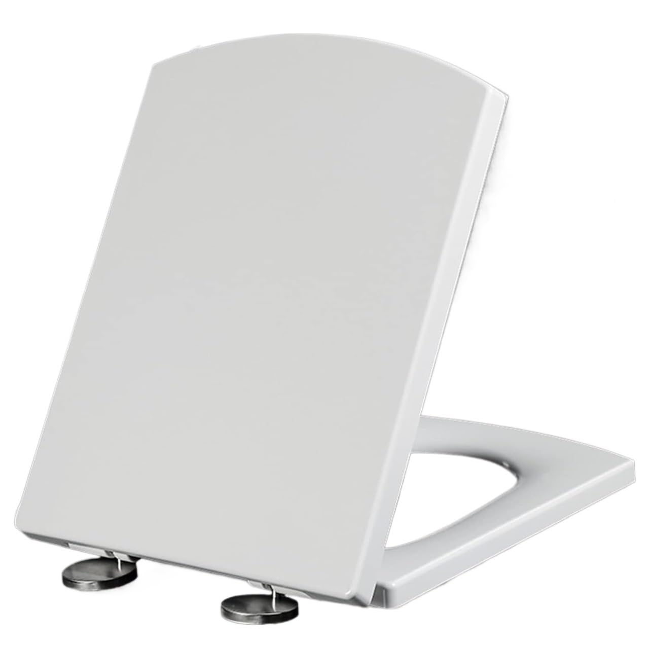 Nviusdsj Wit Toilet Seats, Square Shape Toilet Lid Loo Seat For Bathroom, H Non-Slip Bumpers,~(39.5~46.5 * 34.5Cm)