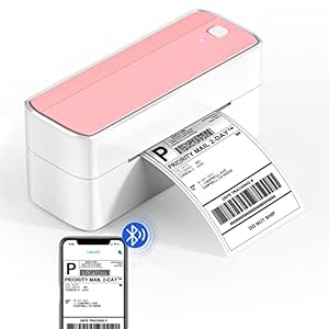 Itari Bluetooth Shipping Label Printer 4×6 Thermal Label Printer for Shipping Packages & Small Business,Pink Wireless…