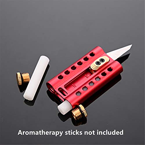Szhoworld Creative Design Aluminium Mini Knife - Portable Pocket Knife, Compact Sharp Box Cutter With Carbon Steel, Closed Length 1.96Inch (Red) #TOP6