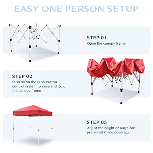 Outmotd 6X6 Pop-Up Tent With Carry Bag, Ground Stakes, Outdoor Canopies Instant Party Gazebo (Red) #TOP1