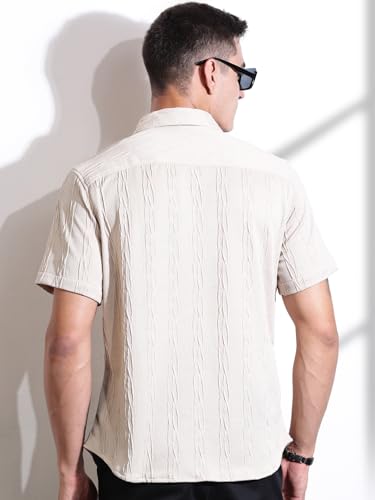 Image of Thomas Scott Men Polyester Blend Solid Oversized Fit Shirt