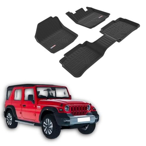 Image of 3D TPE Car Floor Mat for Thar Roxx (Manual) Custom Fit, Heavy Duty & Anti-Slip Floor Mat | Easy to Clean, All Weather Resistant, Waterproof & Dustproof Car Foot Mat for Thar Roxx