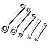 Moliuoly 5-teiliges Ratschenschlüssel-Set mit Doppelkopf und 12-Kant-Anschlüssen (6–21 mm) für Auto- und Motorradreparaturen, Werkstatthandbuch