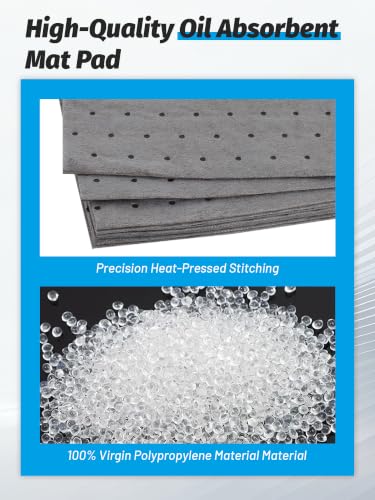 Image of Heavy Duty Oil Absorbent Pads 9.8 inch x 13 inch 100 Pcs Automotive Absorbent Pads