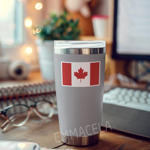 Image of (3PCS) Canada Flag stickers, Countries Flag Stickers - Waterproof Vinyl Decals For Laptops, Tumblers, Water Bottles, Books, Scrapbooks, Size 3 x 1.9 Inch