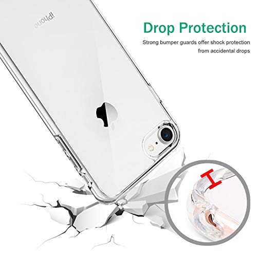 TENOC Case Compatible for Apple iPhone 7 and iPhone 8 4.7 Inch, Crystal Clear Soft TPU Cover Full Protective Bumper