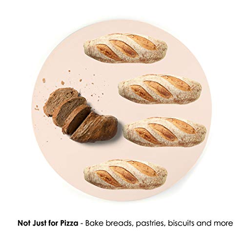 Waykea 9” Round Pizza Stone for Toaster Oven | Cordierite Grilling Stone Bread Baking Stone for Grill, Oven - Thumbnail 4