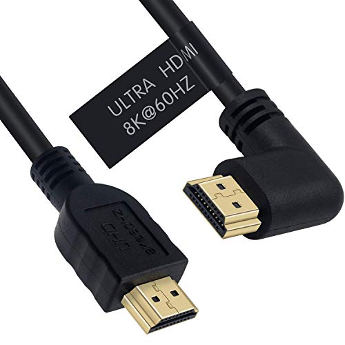Poyiccot 8K Hdmi 2.1 Cable 6Feet，8K Hdmi 48Gbps 90 Degree Right Angle Hdmi To Hdmi Cable, Hdmi 2.1 Cable With 8K 60Hz Video And 3D Hdr For Tv/Xbox /Ps4 /Ps5(M/M Right) #TOP1