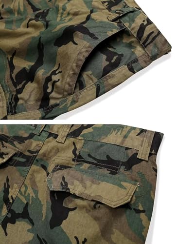 image for TRGPSG Men's Camo Multi-Pocket Relaxed Fit Casual Shorts,Outdoor Camou