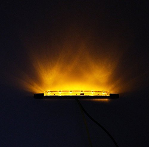 Tmh 10 Pcs 3.8 Inch Thin Line Led 6 Diodes Amber Trailer Side Led Marker Lights Turn Signal Lamps Universal For Van Lorry Heavy Duty Trucks Rvs Boat Caravan Shockproof Sealed Surface Mount 12V Dc Tk12 #TOP7