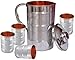 RATNA Jarra de acero de cobre puro hecho a mano de 1500 ml con 4 vasos de acero de cobre (300 ml cada uno), 100% a prueba de fugas y sin juntas