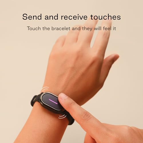 BOND TOUCH 4 Long-Distance Relationship Smart Bracelet for Couples to Feel Connected (1 Unit) Long Battery Life, Bluetooth Connection, Haptic Vibration, Compatible with iOS and Android (Black)4