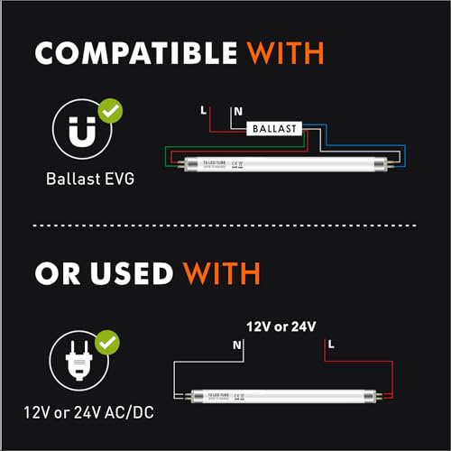 IHYCTV EVG LED Röhre T5 212mm 4W 520Lm 4000K, Leuchtstoffröhre-Ersatz für G5 F6T5 L6w 225mm, Speziell für Küchenbeleuchtung (1 Stück)