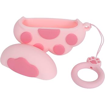 Compatible with Pro Case - Silicone Headphones Box Cat Paw with Headphones Earphones Protective Case Shell Compatible with Pro Pink