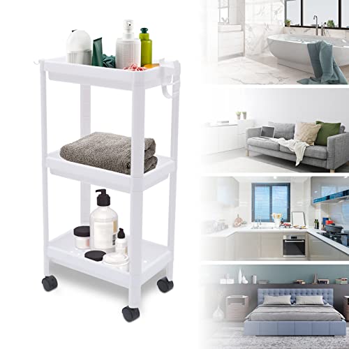Chariot de beauté roulant et étagère de cuisine à 3 niveaux compacte - 4